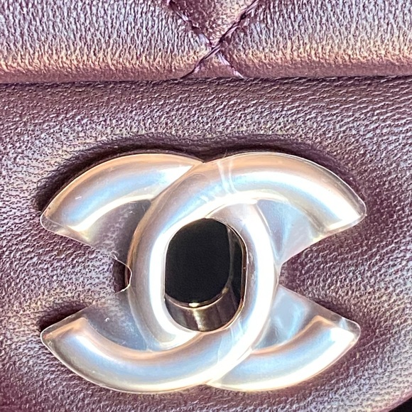 Classic Flap Dark Purple Quilted Rectangular Mini - Picture 9 of 16